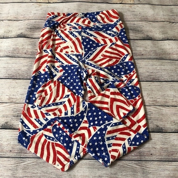 LuLaRoe American Flag Print Leggings Size OS - Picture 4 of 4